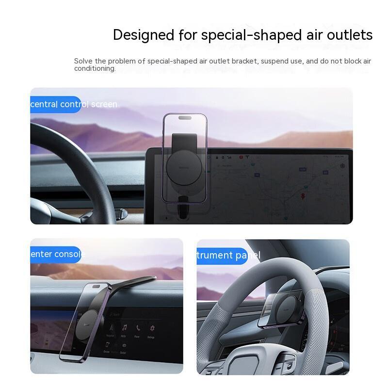 Magnetic Bendable Car Mobile Phone Holder Wireless Charger Phone Holder 15W Car Dash Mount Compatible With Phone - My Store