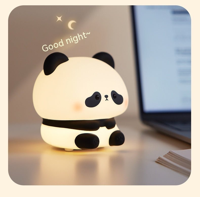 Panda LED Night Light Cute Silicone Night Light USB Rechargeable Touch Night Lamp Bedroom Timing Lamp Decoration Children's Gift Home Decor - My Store