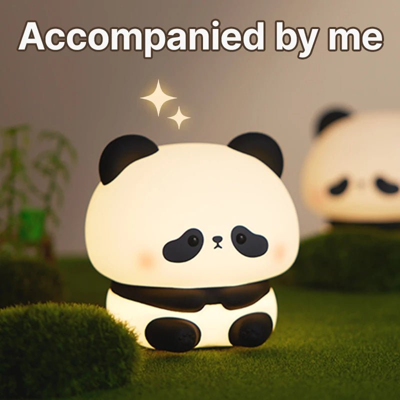 Panda LED Night Light Cute Silicone Night Light USB Rechargeable Touch Night Lamp Bedroom Timing Lamp Decoration Children's Gift Home Decor - My Store