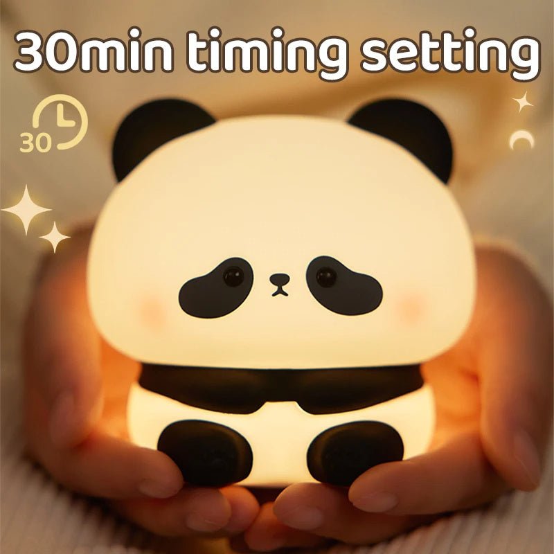 Panda LED Night Light Cute Silicone Night Light USB Rechargeable Touch Night Lamp Bedroom Timing Lamp Decoration Children's Gift Home Decor - My Store