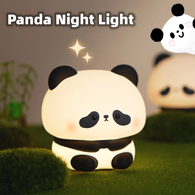 Panda LED Night Light Cute Silicone Night Light USB Rechargeable Touch Night Lamp Bedroom Timing Lamp Decoration Children's Gift Home Decor - My Store