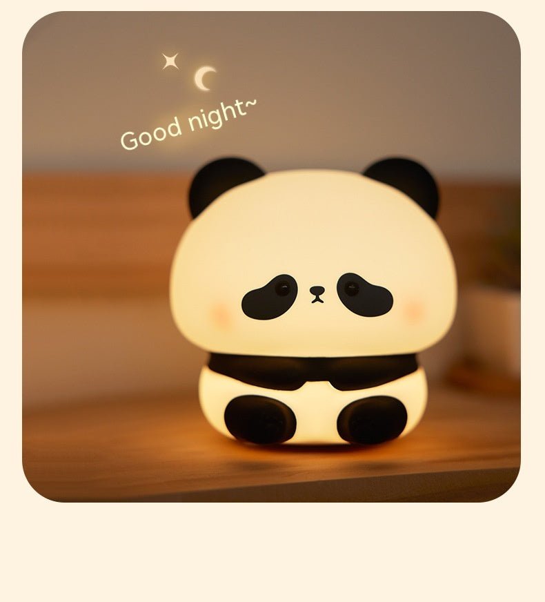 Panda LED Night Light Cute Silicone Night Light USB Rechargeable Touch Night Lamp Bedroom Timing Lamp Decoration Children's Gift Home Decor - My Store