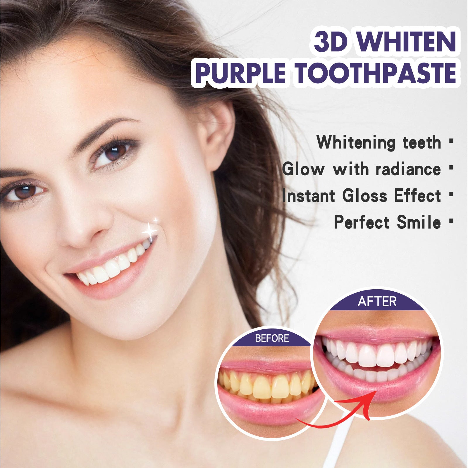 Teeth Whitening Purple Toothpaste Deep Cleaning - My Store